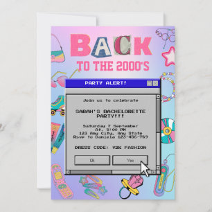 Back To The 2000's Y2K Bachelorette Party Invitation