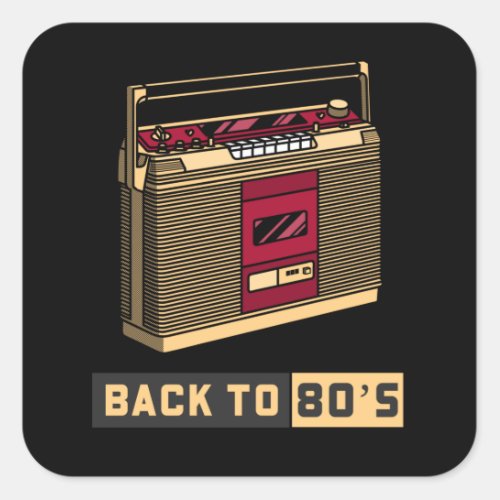 Back To The 80s   80s Music Square Sticker
