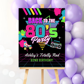 Back to the 80s Birthday Party Retro Neon Sign