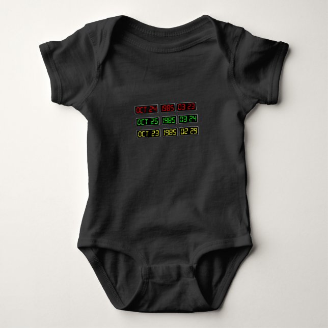 Back to the 80s by Time Travel Machine Baby Bodysuit (Front)