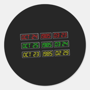 Back to the 80s by Time Travel Machine Classic Round Sticker