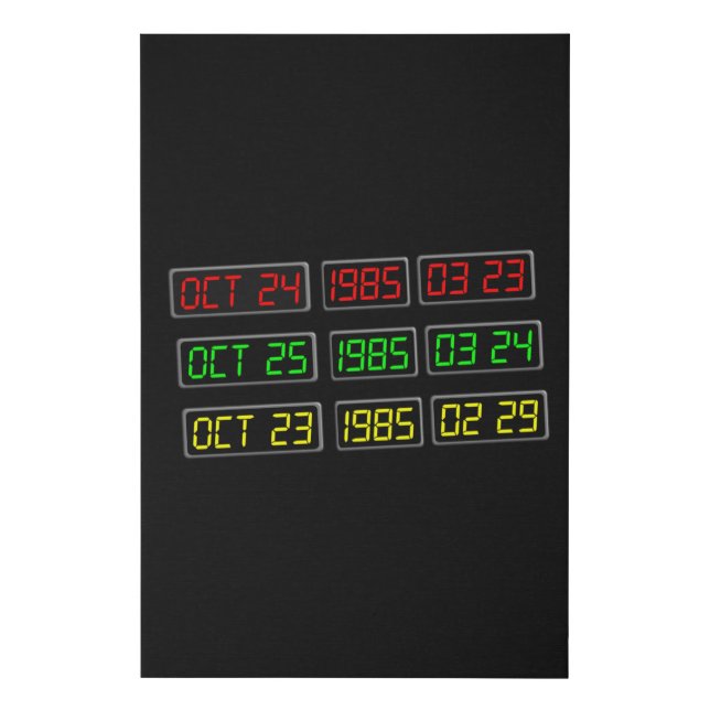Back to the 80s by Time Travel Machine Faux Canvas Print (Front)