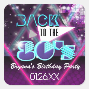 BACK TO THE 80'S Glam Dance Party Sticker Label