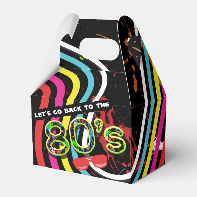 BACK TO THE 80'S Grunge Party Retro Favor Boxes (Front Side)