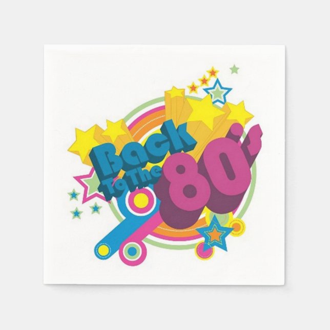 Back To The 80's Retro 80's Party Napkins (Front)