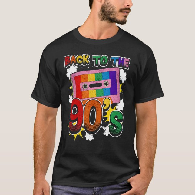 Back to the 90s 90s Disco Radio and Techno Era Vin T-Shirt (Front)