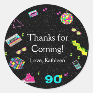 Back to the 90's, Any Age, Thank You Classic Round Sticker