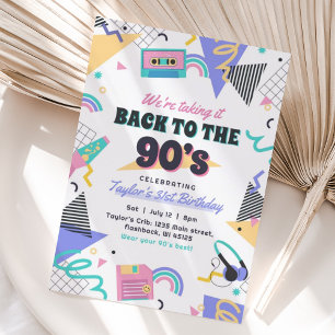 Back to the 90s Birthday Invitation