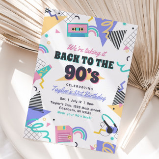 Back to the 90s Birthday Invitation