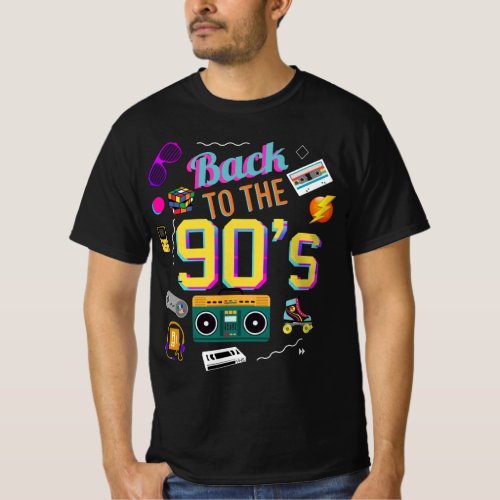Back To The 90s I Love 80s 90s Fancy Dress Costume T_Shirt