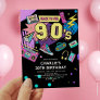 Back to the 90s Modern Retro Neon 30th Birthday Invitation