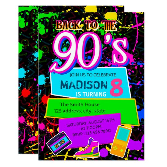 Back to the 90s party invitation | Zazzle.com