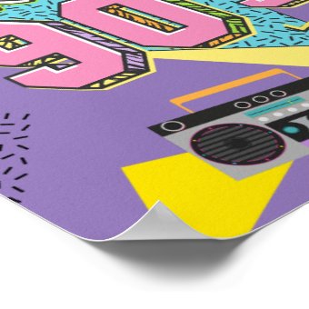Back to the 90s Party Sign, 90s Birthday Poster | Zazzle