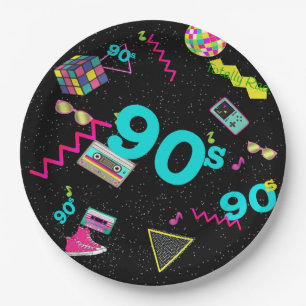 Back to the 90's, Retro, Any Age Paper Plates