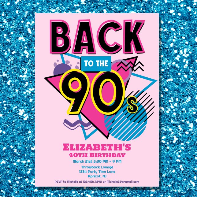 Back To The 90s Retro Birthday Invitation (Creator Uploaded)