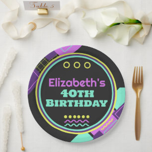 Back To The 90s Retro Birthday Paper Plates