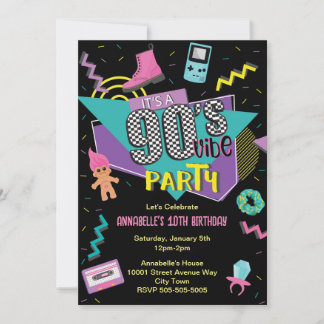 Back to the 90s Retro Birthday Party Invitation