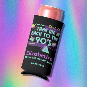 Back To The 90s Retro Birthday Seltzer Can Cooler