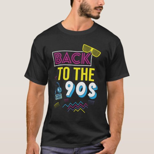 Back to the 90s Retro Groovy Bright Colorful T_Shirt