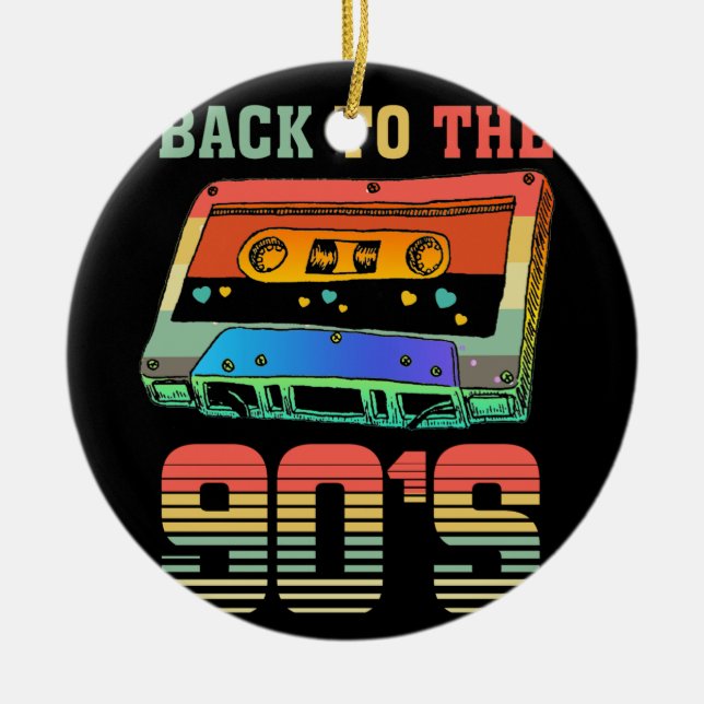 Back to the 90s Retro Party 90er Cassette Ceramic Ornament (Front)