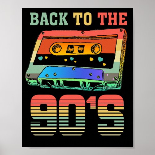 Back to the 90s Retro Party 90er Cassette Poster