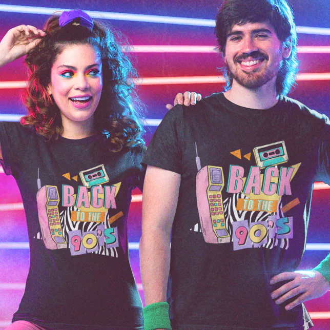 Back to the '90s Retro Phone and Cassette T-Shirt
