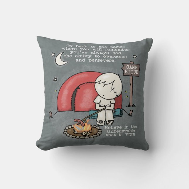 Back to the Basics Throw Pillow (Front)