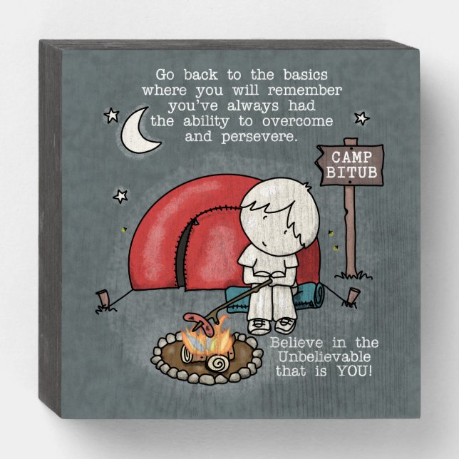 Back to the Basics Wooden Box Sign (Front Horizontal)