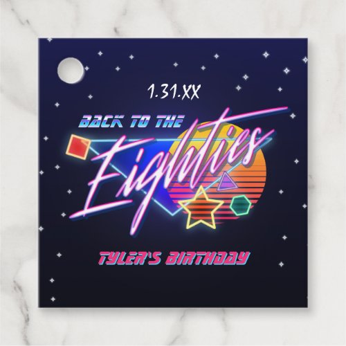 Back to the Eighties Neon Favor Tags
