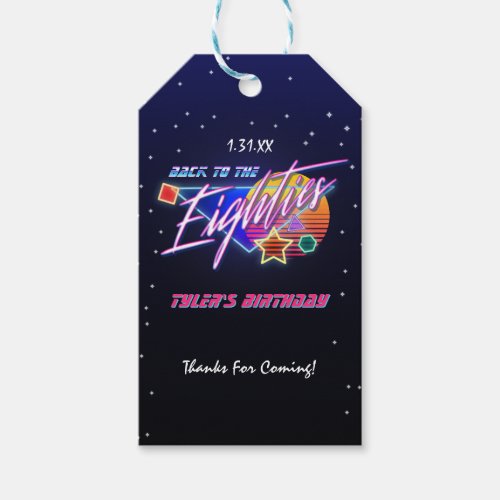 Back to the Eighties Neon Gift Tags