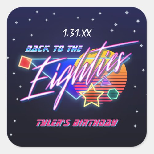 Back to the Eighties Neon Stickers