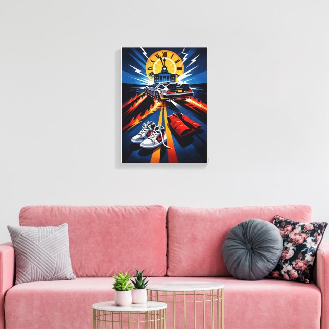 Back to the Future Inspired Symbolic Movie Poster Canvas Print (Insitu(LivingRoom))