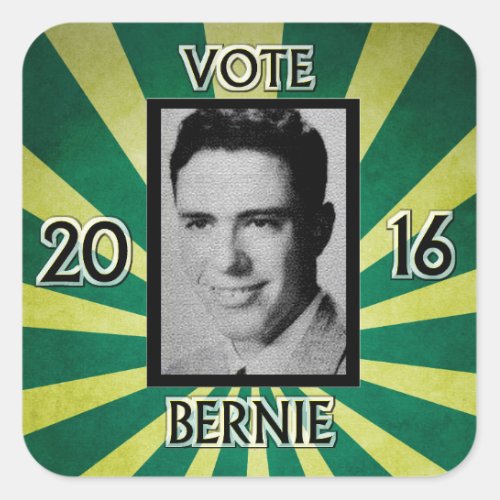 Back to the Future with Bernie 2016 Square Sticker