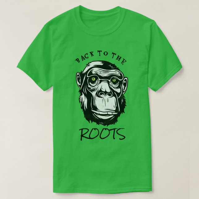 Back To The Roots Evolution Monkey Primate  T-Shirt (Design Front)