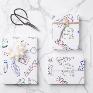 Back to Your School Days Wrapping Paper Sheets