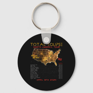 Back) Total Solar Eclipse 2024 North America Tour Keychain
