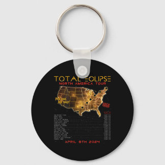Back) Total Solar Eclipse 2024 North America Tour Keychain