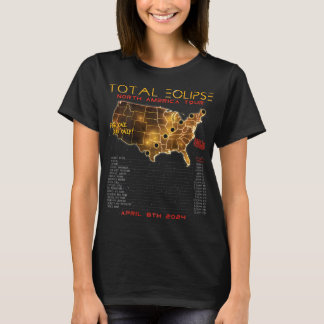 Back) Total Solar Eclipse 2024 North America Tour T-Shirt
