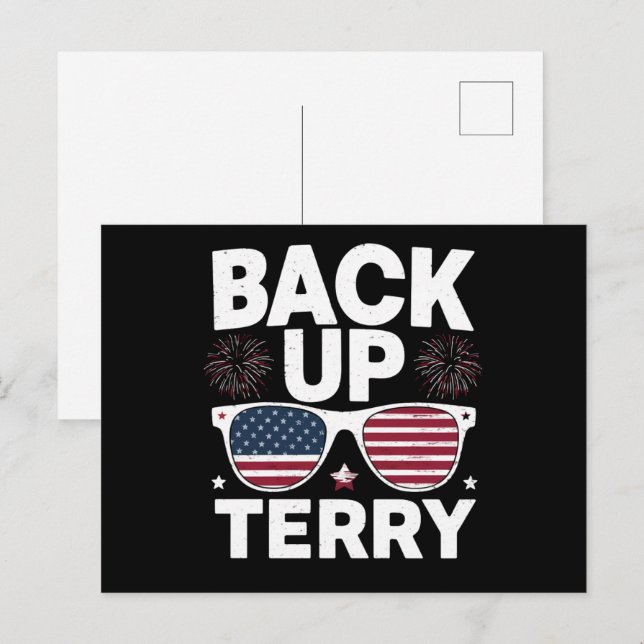 Back Up Terry Funny 4th of July Patriotic Firework Postcard (Front/Back)