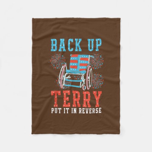 Back Up Terry Put It In Reverse 4th July USA Flag Fleece Blanket