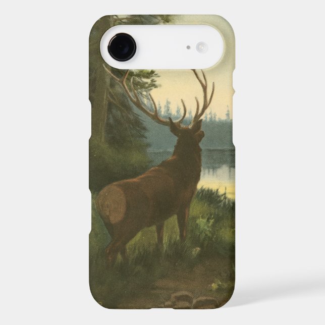 Back view of Elk Looking over a Lake Case-Mate iPhone Case (Back)