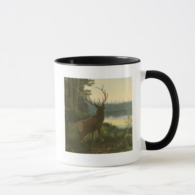 Back view of Elk Looking over a Lake Mug (Right)