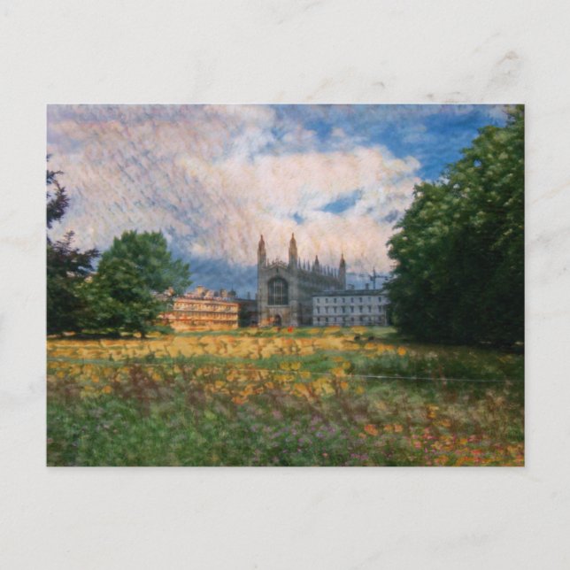 Back view of King's College in Cambridge England Postcard (Front)