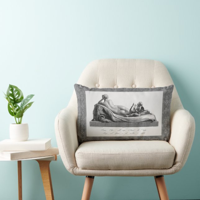 Back view of Venus Reclining Accompanied by Cupid Lumbar Pillow (Chair)