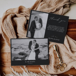 Back Wedding Thank You Card