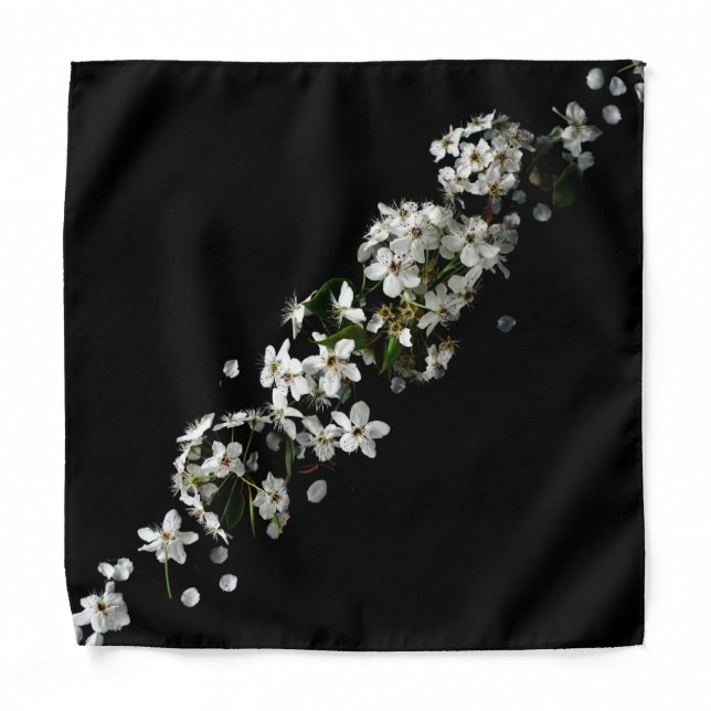 back white rose bandana (Front)