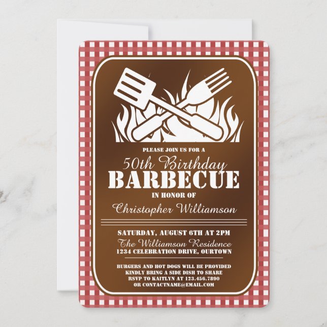 Back Yard Barbecue Party Invitation (Front)