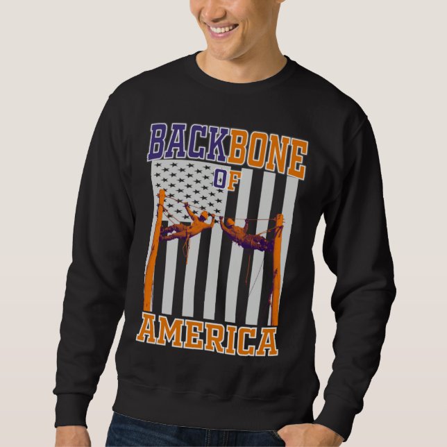 Backbone of America Lineman Lineworker Sweatshirt (Front)