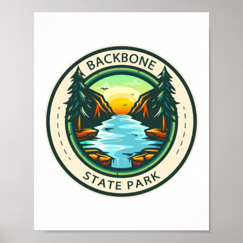 Backbone State Park Iowa Badge Poster