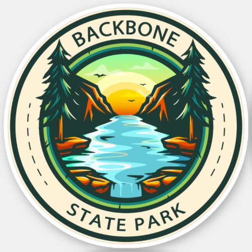 Backbone State Park Iowa Badge Sticker